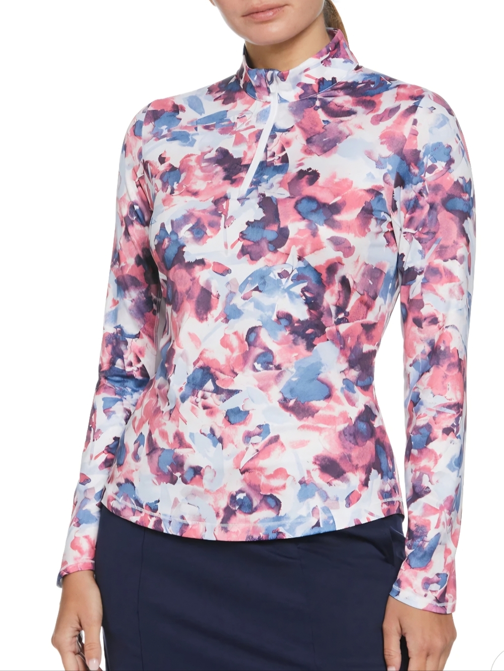 Callaway UPF Brushed Floral Print Golf Shirt